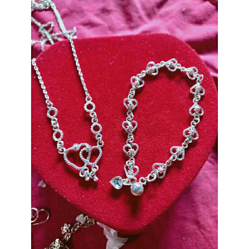 perak asli 100%murni 1 set kalung+gelang bisa buat dewasa dan anak