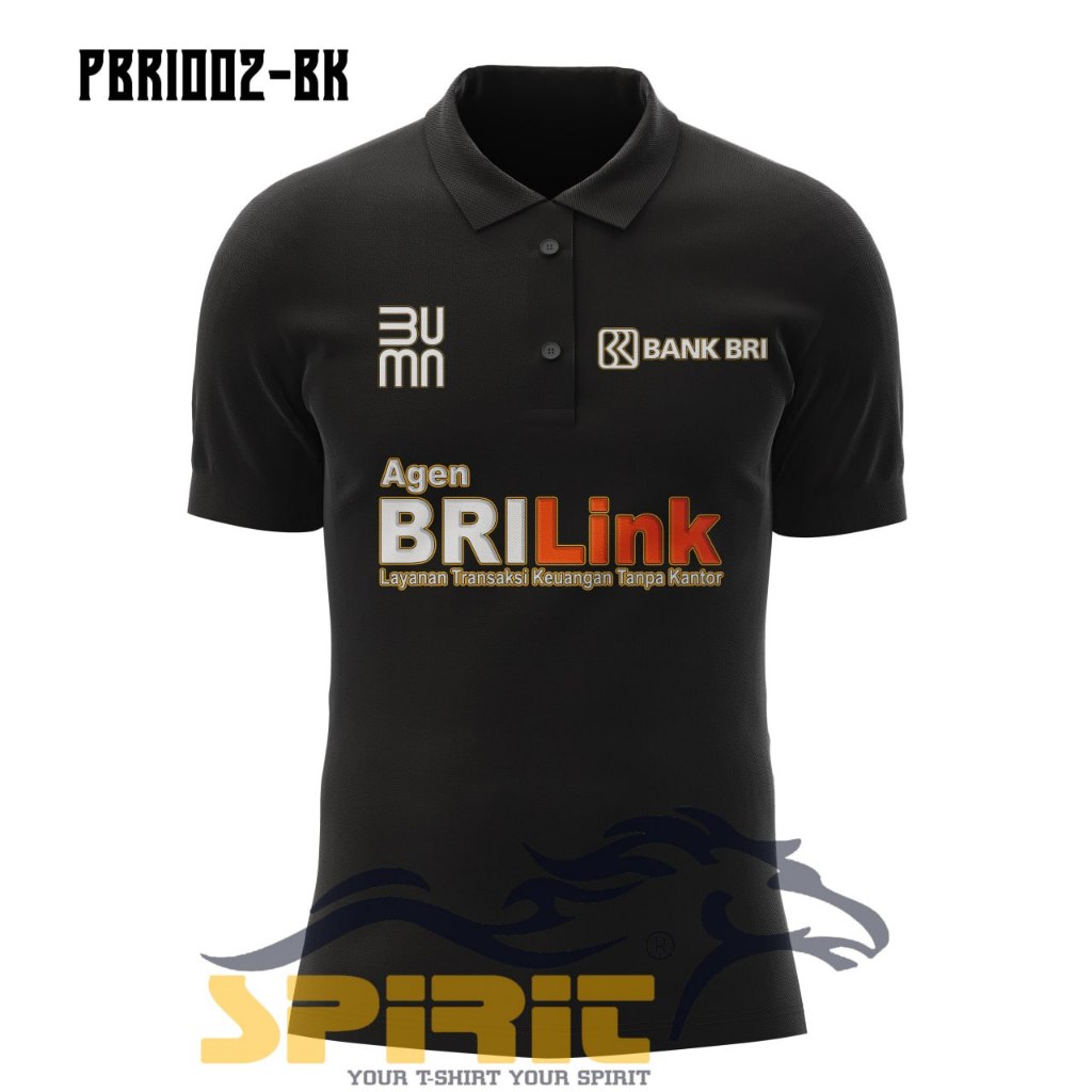Baju Polo Kancing 2 Bank BRI Link BUMN Kaos Polo Bank BRI Premium Lengan Pendek All Color Jumbo
