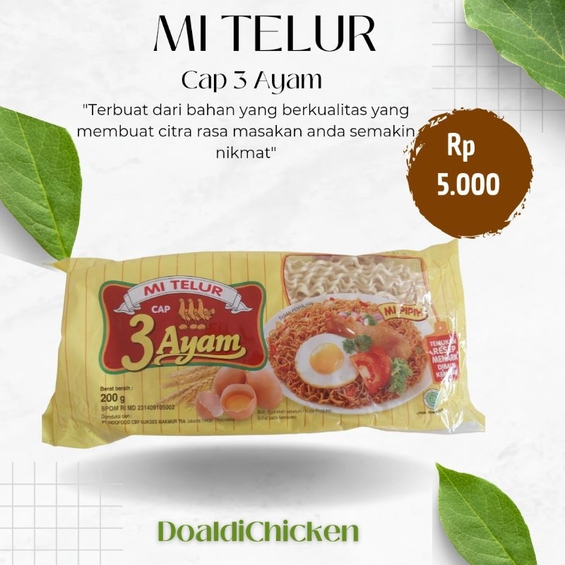 

Mi Telur Cap 3 Ayam 200g