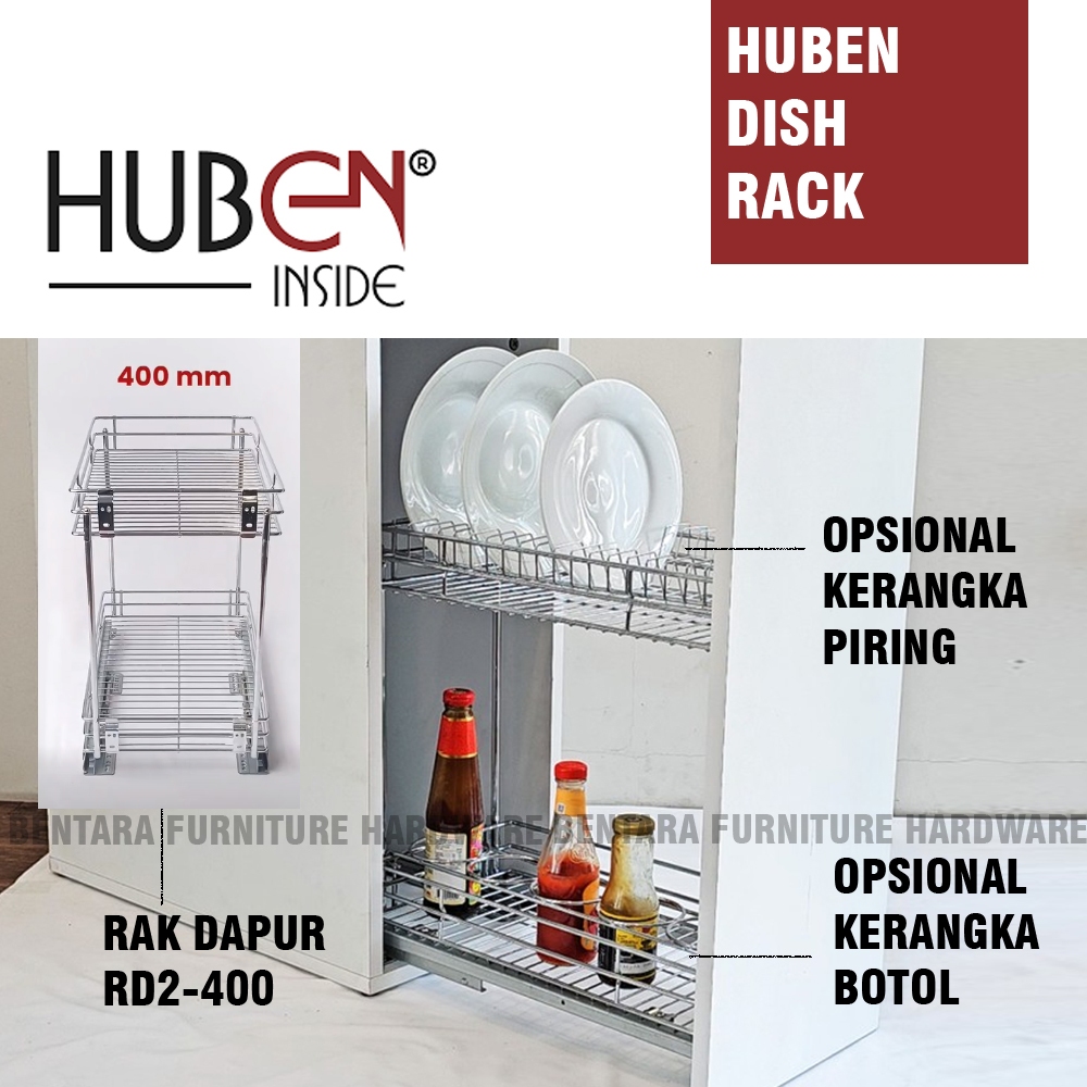 HUBEN RD-2 400 RAK DAPUR 40CM PIRING GELAS BOTOL BUMBU DAPUR BAWAH DALAM KABINET UNIT BOTTOM CABINET