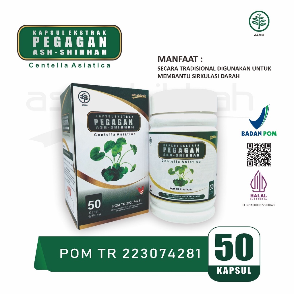 (BPOM) Ekstrak Pegagan 50 Kapsul Original Ash-Shihhah