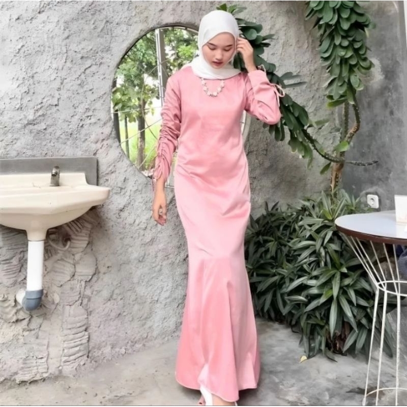 DRES WANITA SATIN - DRES KONDANGAN - DRES LEBARAN