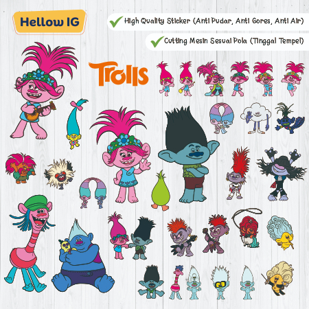 

STICKER PACK | STIKER TROLLS TROL TROLS WATERPROOF LUCU GELAS BOTOL HP KOPER PREMIUM