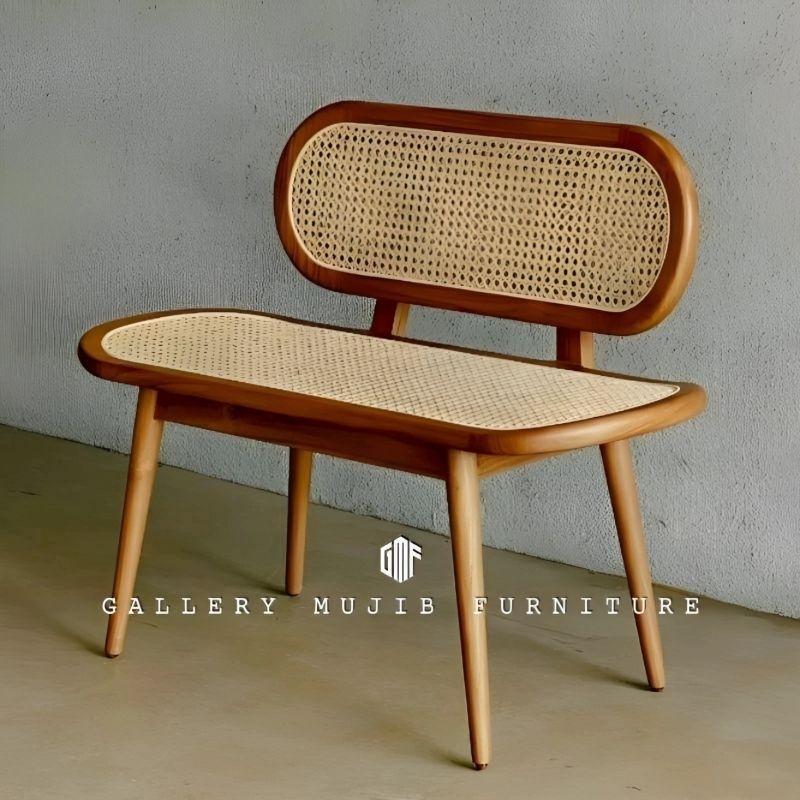 Bench Rotan Minimalis Bangku kursi kayu Jati bench retro minimalis
