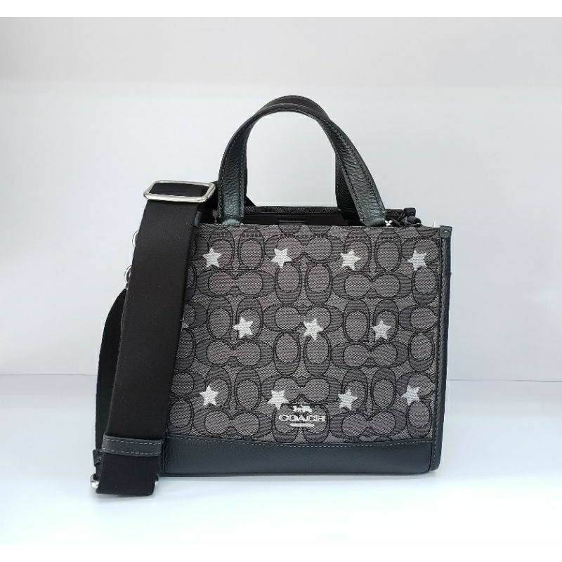 Ready COC c0972. Sig jac Dmpsy Tote 22. Canvas/leather. Smoke/black Multi. 22x19x10cm.