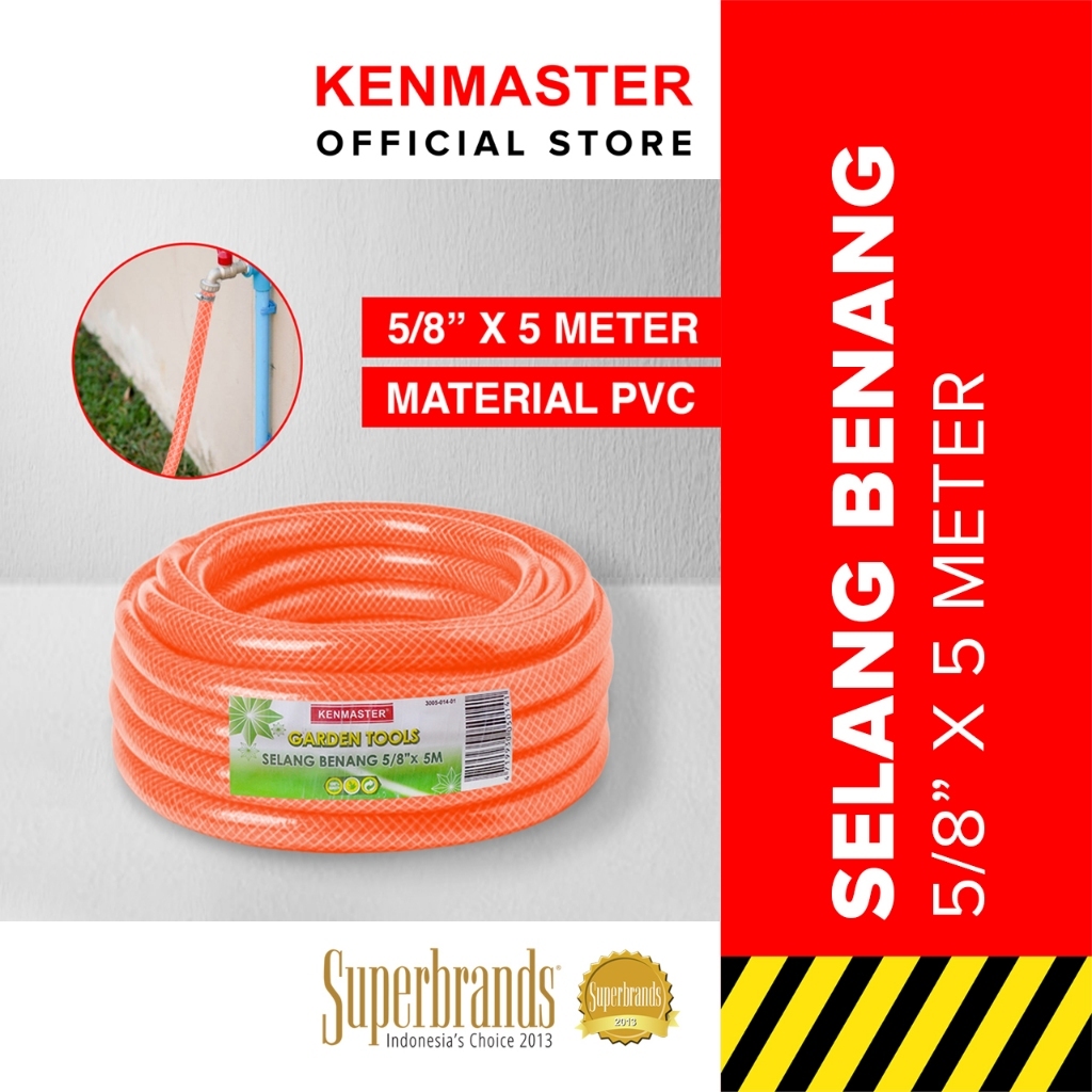 Kenmaster Selang Benang 5/8in 5 Meter Selang Air 5 Meter 1 Roll Kuat Dan Tahan Lama
