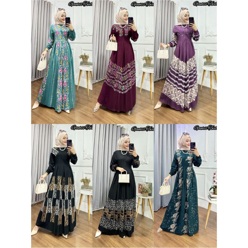 Gamis twill ori pekalongan Gamis motif Gamis twill jumbo ld 130