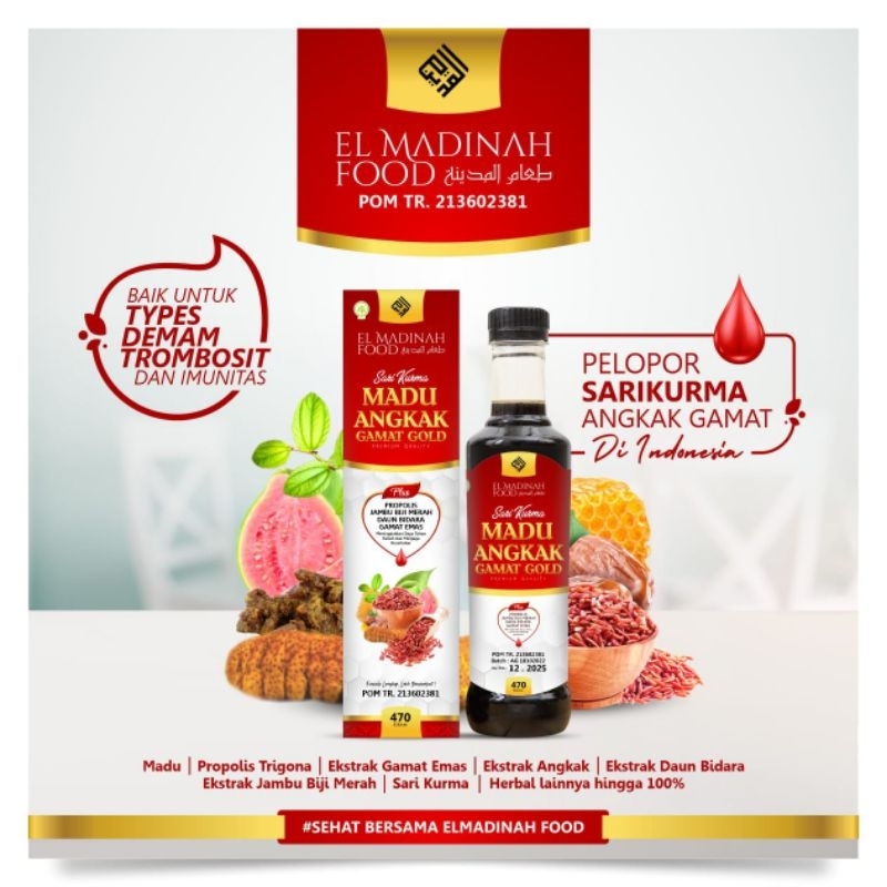 

Madu angkak Gamat Gold El madinah Untuk tyfus DBD dan Demam