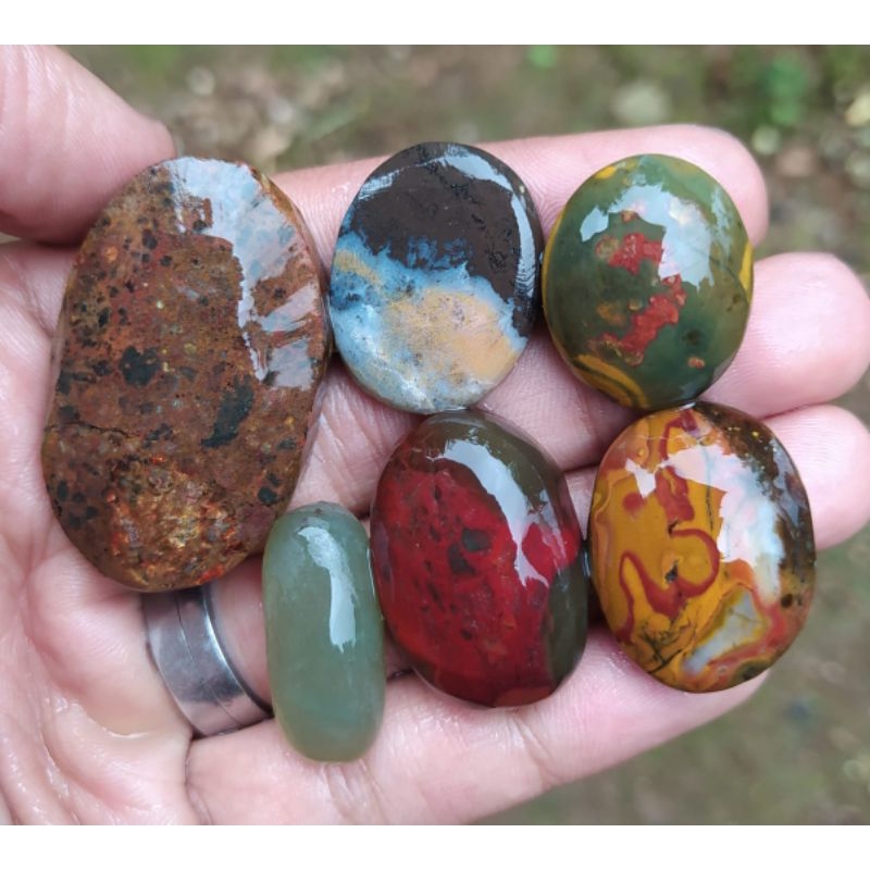 batu akik varian pancawarna Garut Cristal clasik baru pola halus dari berbagai macam galian batu Gar