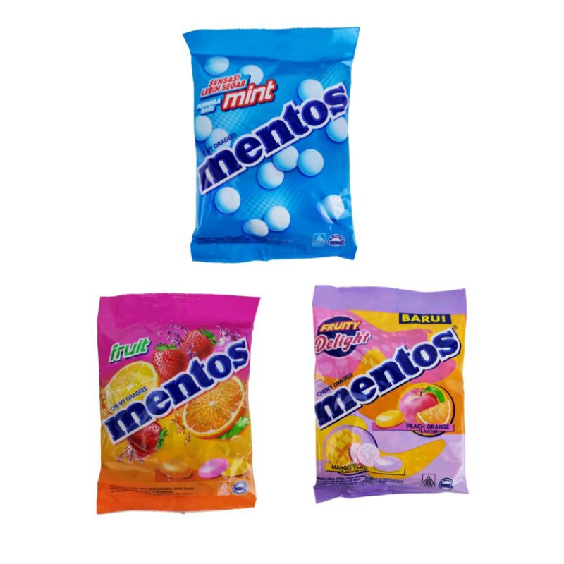 

PERMEN MENTOS Mint & Mentos buah kemasan 135 gr