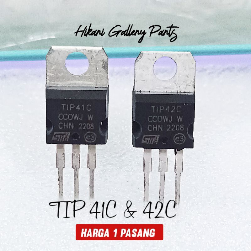 1 SET TIP41C TIP42C ST TIP41 + TIP42 TIP 41 TIP 42 ST SATU PASANG / SATU SET TIP41 TIP42