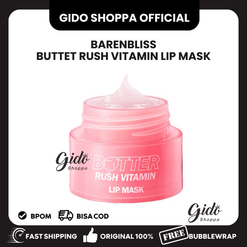 ❤️GIDOSHOPPA❤️ [BPOM] BARENBLISS BOTTER RUSH VITAMIN LIP MASK BUTTER - LIPMASK MASKER BIBIR BNB GIDO