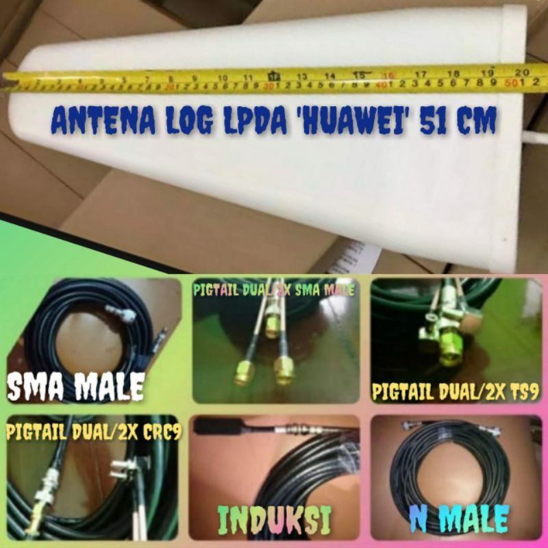 Antena Log Periodik Lpda Penguat Sinyal Cell Phone Edc Modem WiFi Router Jaringan Signal Triband Lte