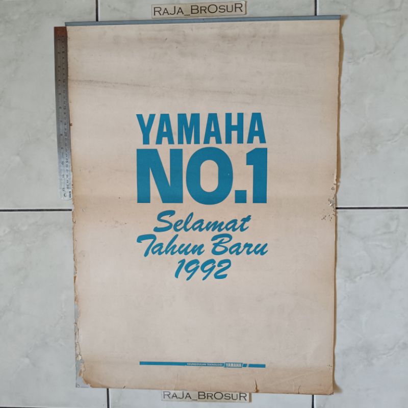 Kalender jadul lawas tahun 1992 lengkap Poster iklan Yamaha RZR RZ R/Alfa II R/RX King Cobra/Champ/R