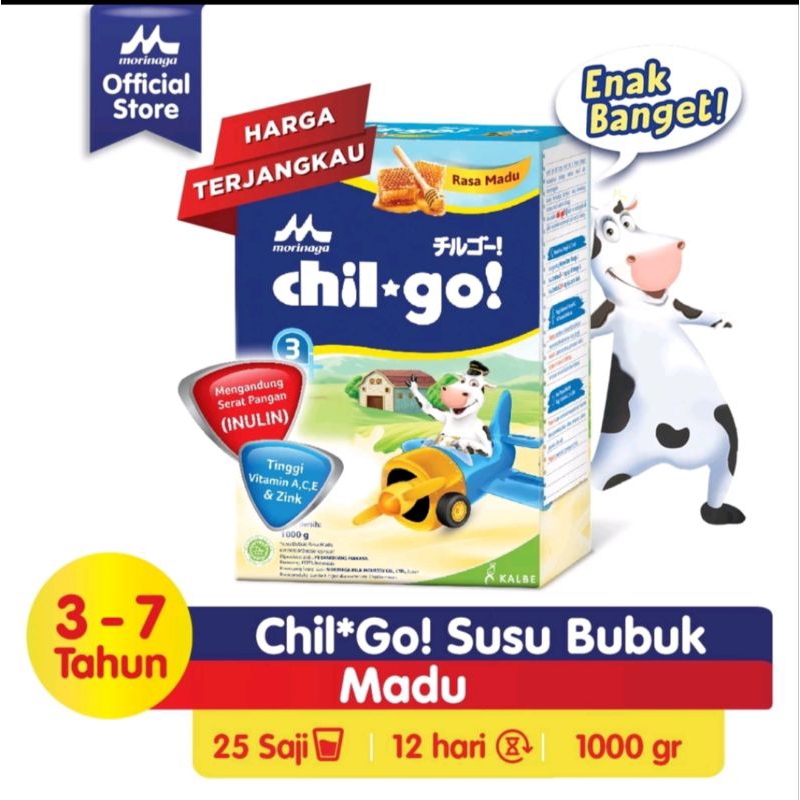 

[Potong Tutup]Chilgo Powder 1+ & 3+ Madu Vanila 1000g Susu Bubuk dukung Tumbuh Kembang Anak