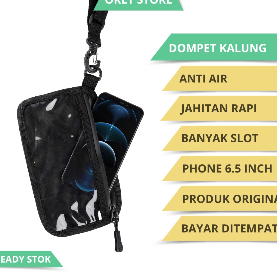 Garansi Sampai  Tas Dompet Kalung Hp Kartu Waterproof Sling Sako pouch Tas Leher Anti Air