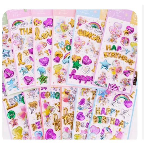 

Stiker 3D Party - Stiker 3D Balon Ulang Tahun - Stiker 3D 10pcs