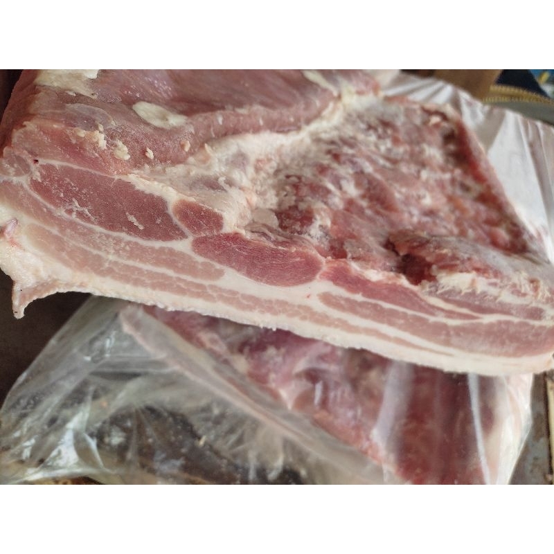 Daging Babi Bagian Samcan / Pork Belly / Kualitas Super 5 Lapis Fresh Berat 1Kg Terlaris