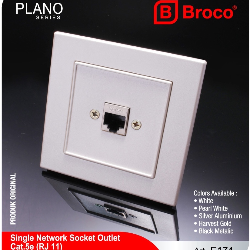 Sale JKG BROCO PLANO SOCKET SINGEL DATA NETWORK RJ45 CAT5e