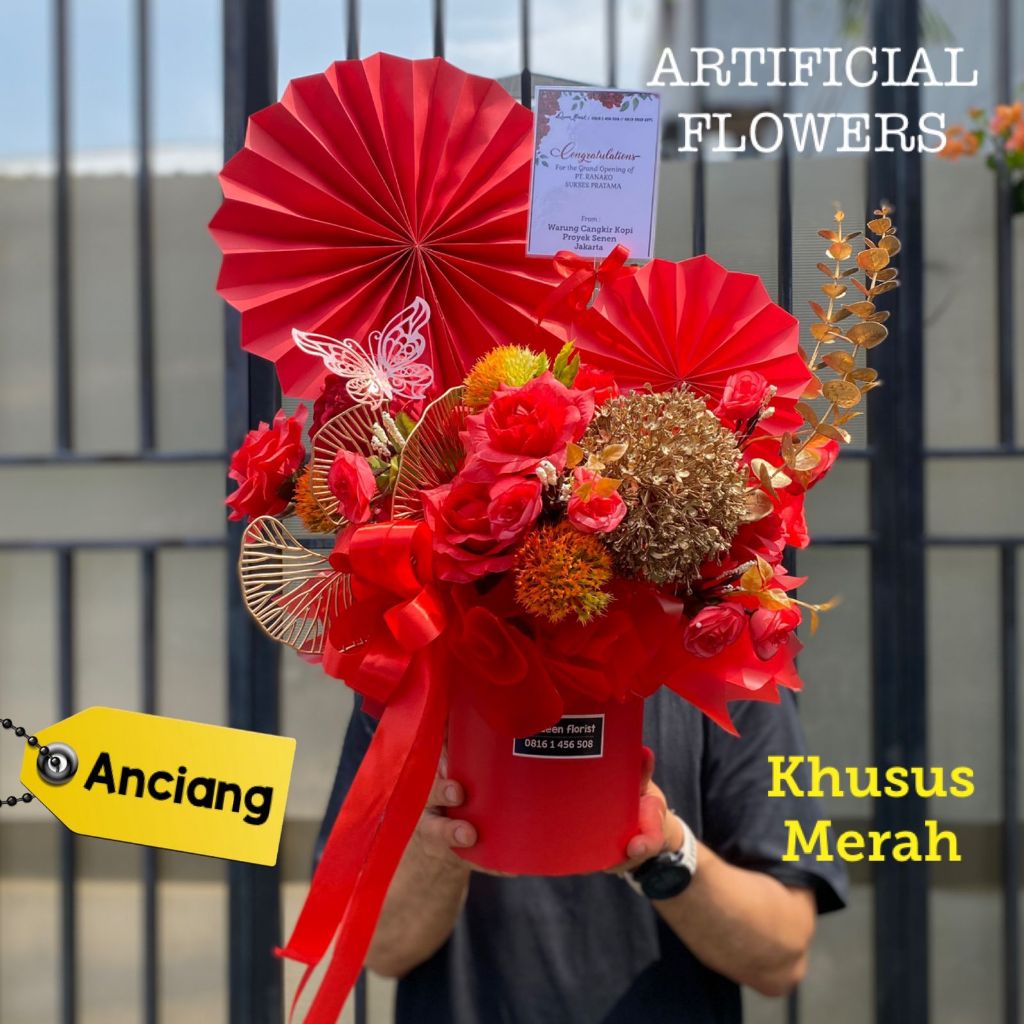 Dqueen Florist - Bunga Box Artificial Anciang/Pembukaan Toko/Kantor