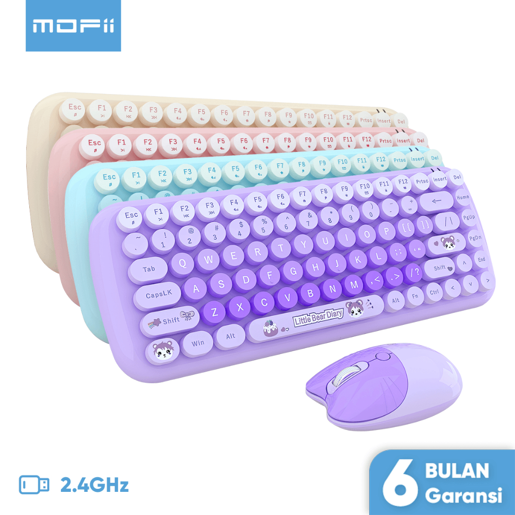 MOFii Keyboard Wireless Dan Mouse Wireless Set Little Bear Candy