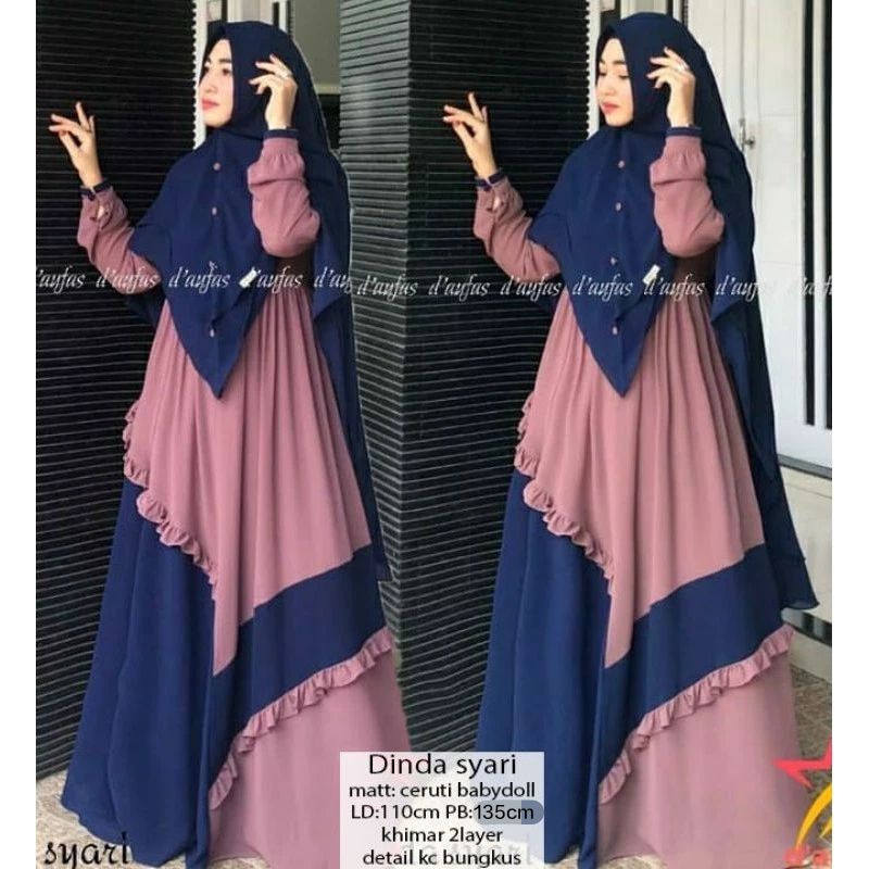 Gamis Dinda Syari Latifah Alisha Marinka Shafa Humaira Nozla Madina Lolita Sheza Hanasangka
