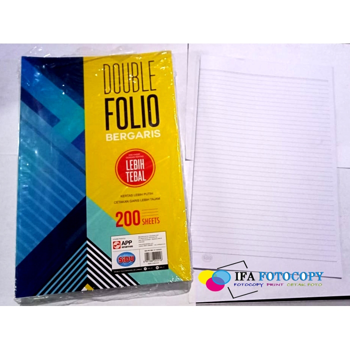 

Kertas Double Folio Bergaris (1Pack= 20 pcs )