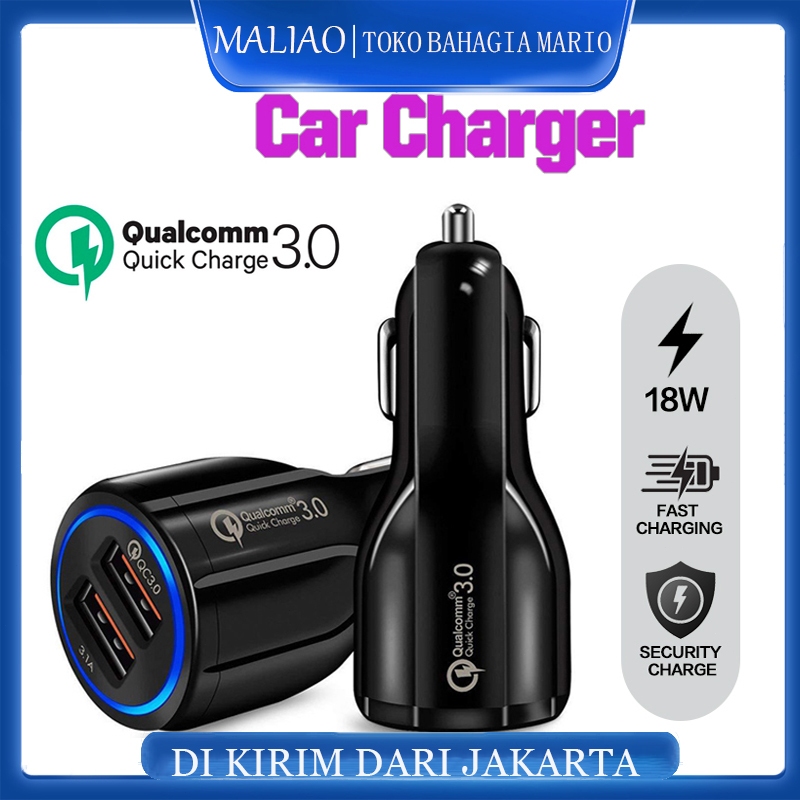 USB Charger Mobil Charger Motor Fast Charging 2USB 3.1 A