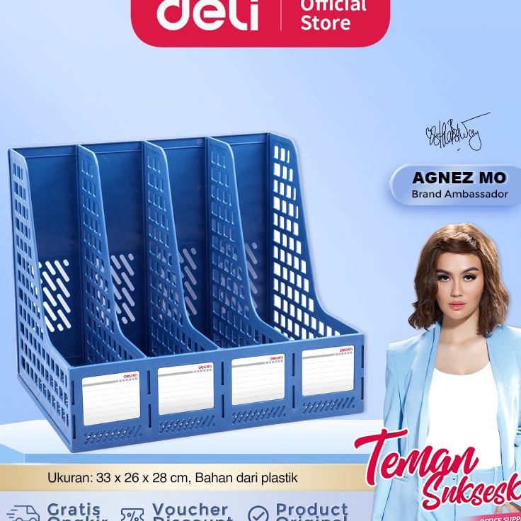 

k7 Kirim Langsung Deli Rak Buku Box File 4 Sekat Tahan Lama 33777 K1