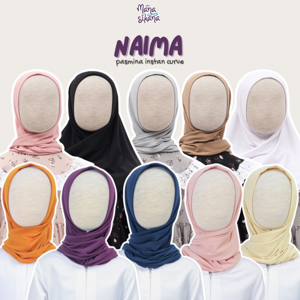 MANASIKANA Naima pasmina instan jilbab pashmina anak perempuan jersey 2-12 tahun