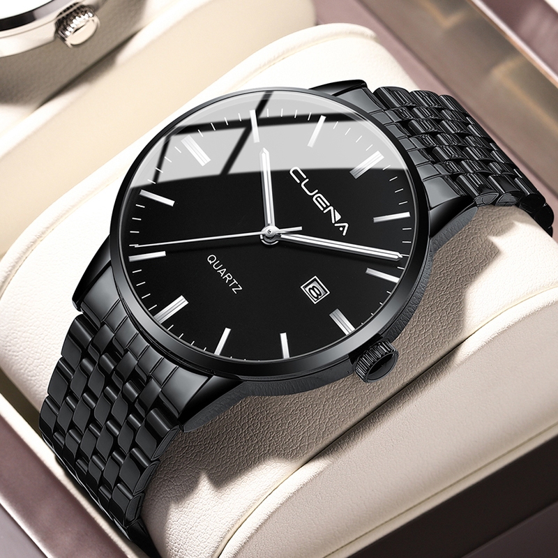 Cuena Jam Tangan Pria Analog Gelang Baja Tahan Aratuara Tahan Airalender Otomatitangan Bercahaya Jam