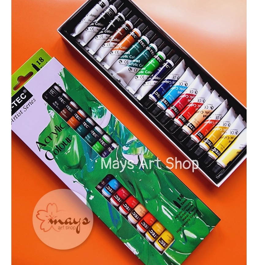 

pm Best Product Cat Akrilik Set 18 Warna VTec Cat Lukis Kanvas Acrylic Paint Color V Tec 6ml Acrilic Colour 18x6 ml 12 x 6 ml Vtec Y52