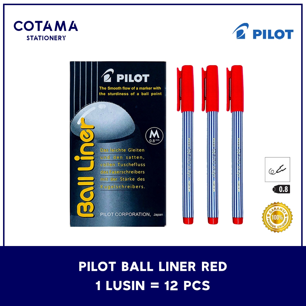 

YIN Pulpen Pilot Balr / Bolpoin Ball r 0.8 mm - 1 lusin isi 12 pcs