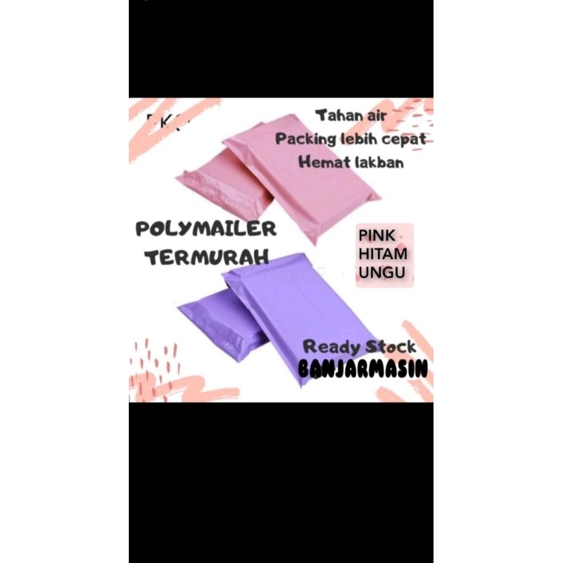 

Plastik Packing Polymailer GLOSSY PINK, UNGU DAN HITAM Plastik untuk olshop packing online satuan ECER MURAH