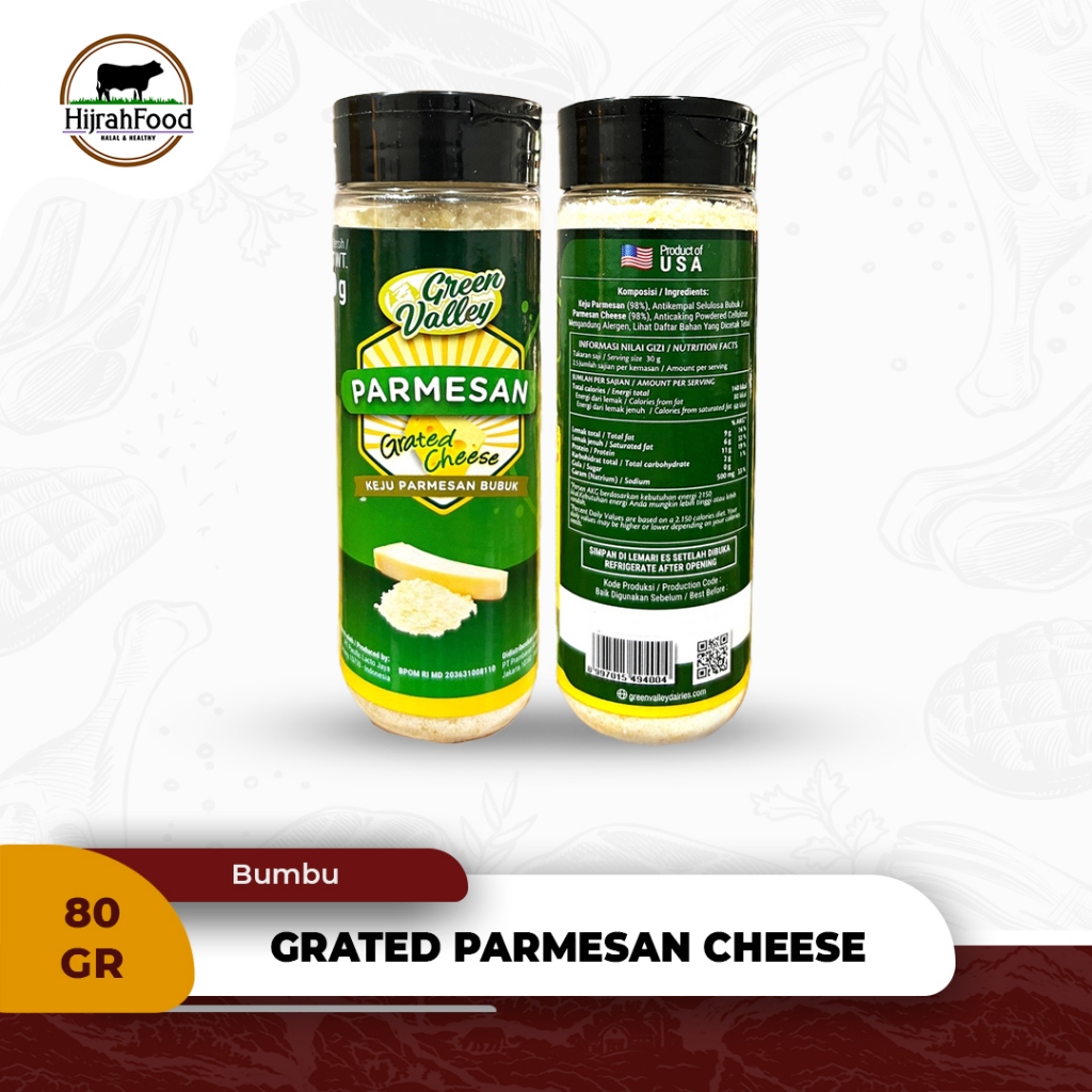 

Green Valley Grated Parmesan Cheese / Keju Parut Parmesan - Qty. 80 gr