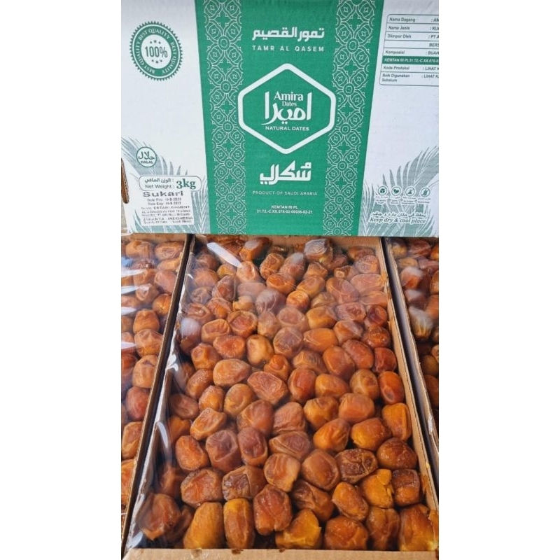 

Kurma sukari premium amira kemasan kotak 3kg