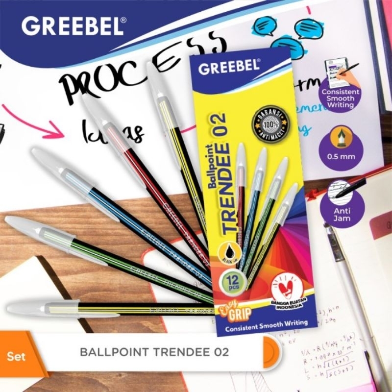 

GREEBEL PULPEN TRENDEE 01/02 BLACK (12 PCS/SET)