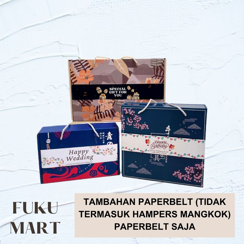 

Tambahan Paperbelt Hampers Mangkok Kado Wedding Kado Natal Kado Birthday