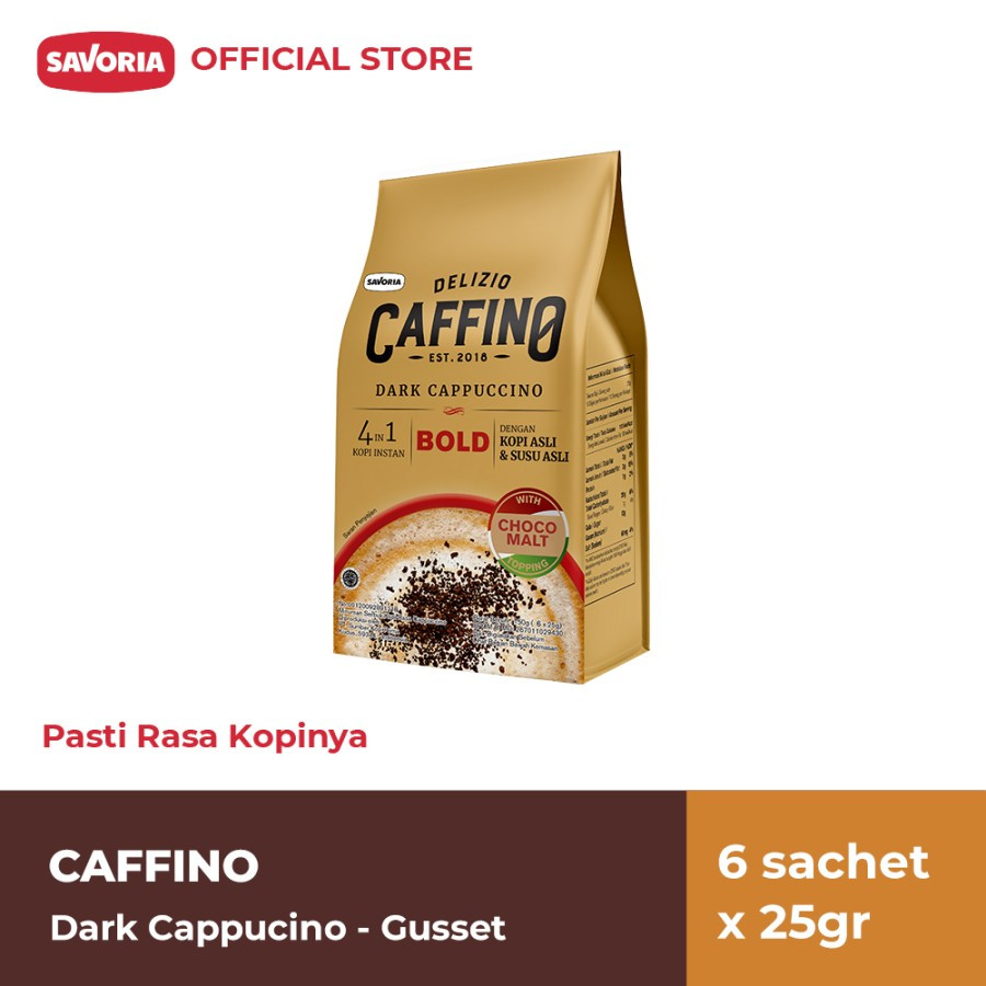 

Caffino Dark Cappucino Gusset - Bubuk Kopi Instan 6 Sachet x 25gr