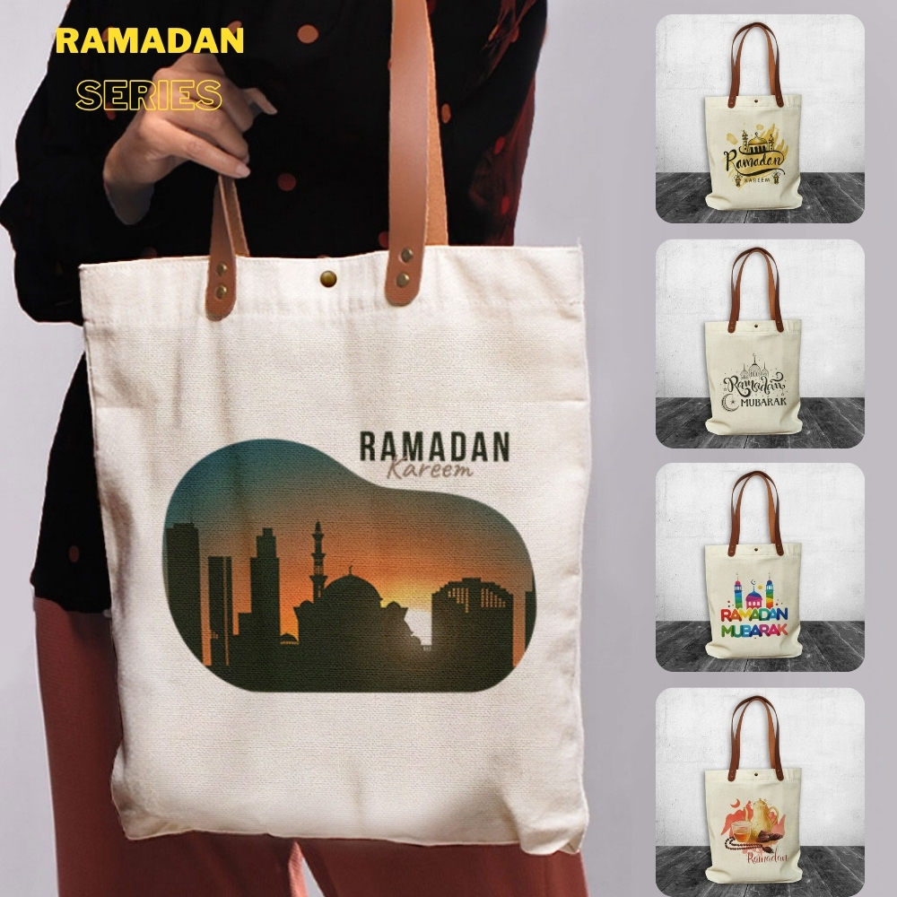 NEOBags Tote bag Canvas Motif Ramadan Kareem | Tote bag Canvas Souvenir Ramadhan | Tote bag Pengajia