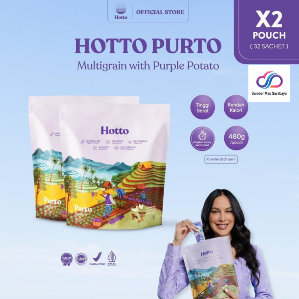 

PROMO BUNDLING !! Hotto Purto Multigrain with Purple Potato (2 pouch) Meal Replacement