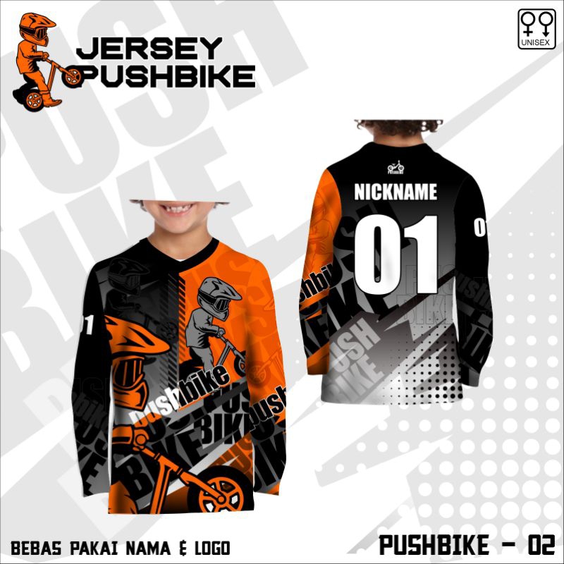 jersey sepeda anak lengan panjang kaos sepeda anak baju sepeda pushbike free custom