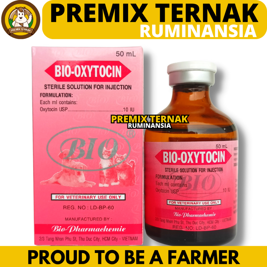 BIO OXYTOCIN 50ml - Hormon Perangsang Kontraksi Uterus dan Kelenjar Susu Hewan - Like Intracin