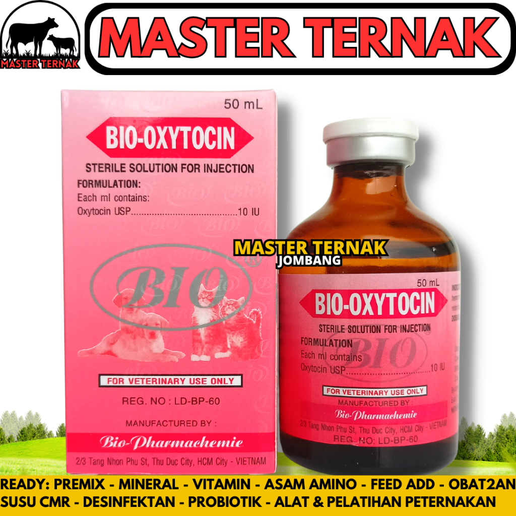 BIO OXYTOCIN 50ml - Hormon Perangsang Kontraksi Uterus dan Kelenjar Susu Hewan - Like Intracin