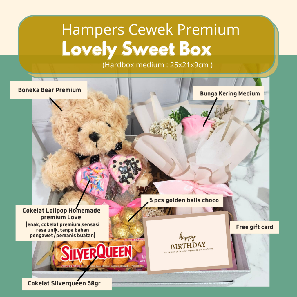 

Hampers Cewek Kado Ulang Tahun Lovely Gift Box Hadiah Pacar Cewe Premium Anniversary Wisuda Hapunni