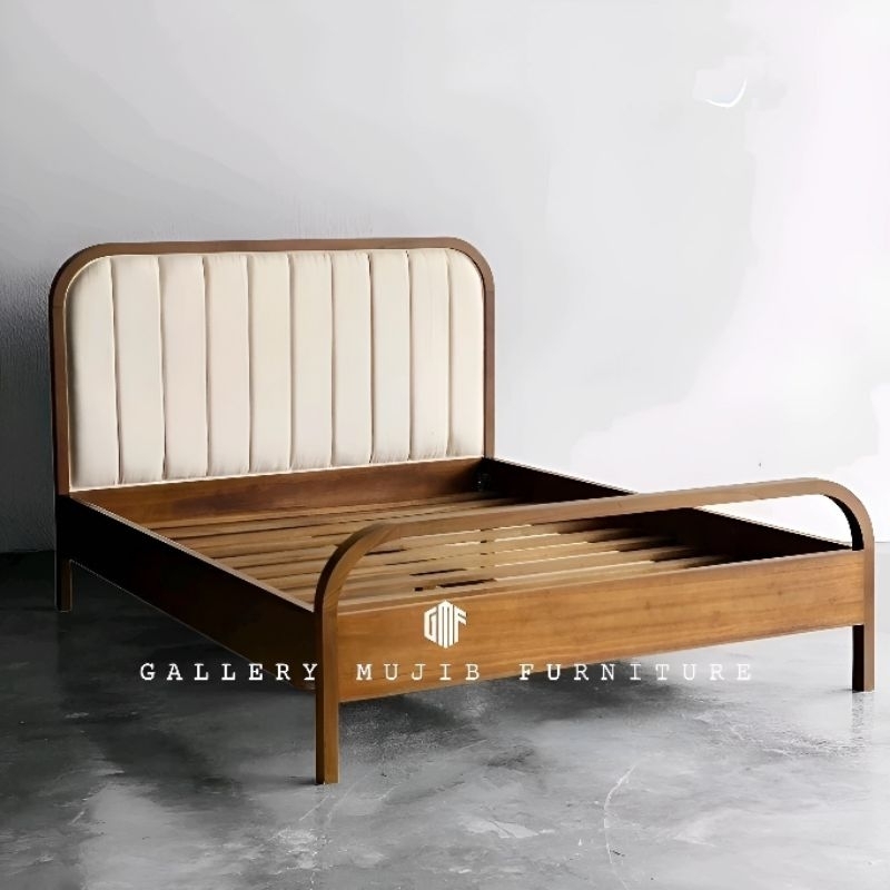 Tempat Tidur Minimalis Jok Busa, Ranjang Dipan Jati Busa Minimalis - 120x200 cm