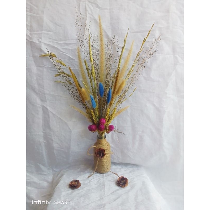 vas botol rustick hiasan meja/hiasan dinding