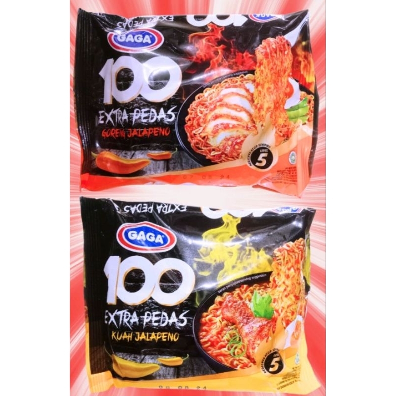 

MIE GAGA 100 EXTRA PEDAS KUAH JALAPENO / MIE GAGA 100 EXTRA PEDAS GORENG JALAPENO