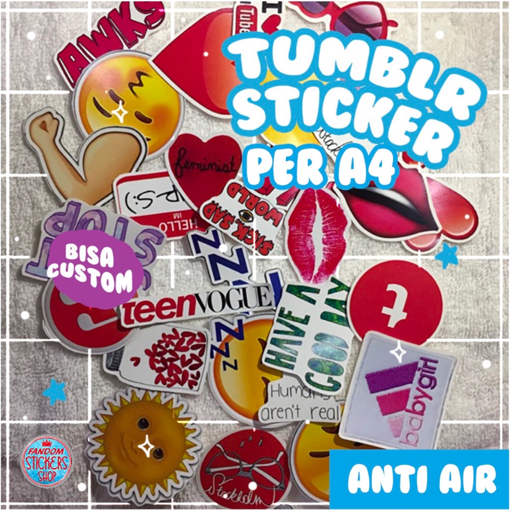 

(PER A4 1 Desain) - Custom Stiker VINYL DIECUT glossy/doff/holographic/glitter