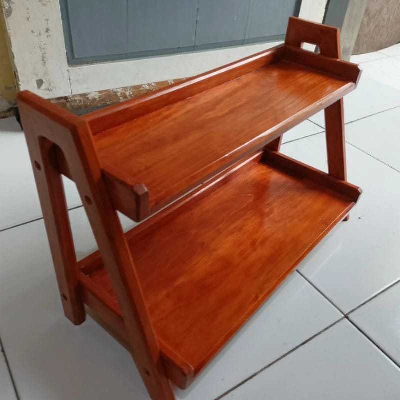 RAK KAYU JATI SERBAGUNA I RAK KAYU JATI AESTHETIC I RAK MEJA KAYU JATI